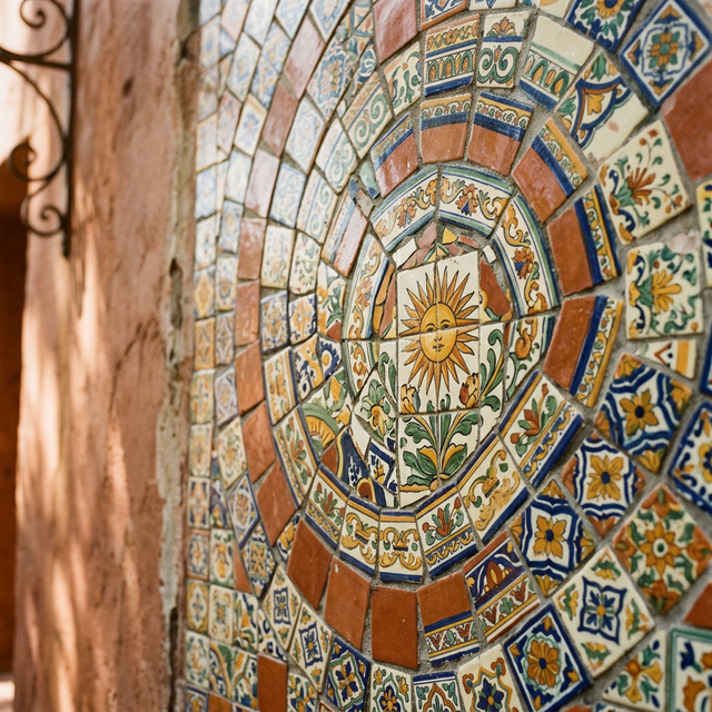 Talavera tile mosaic representing Hispanic heritage